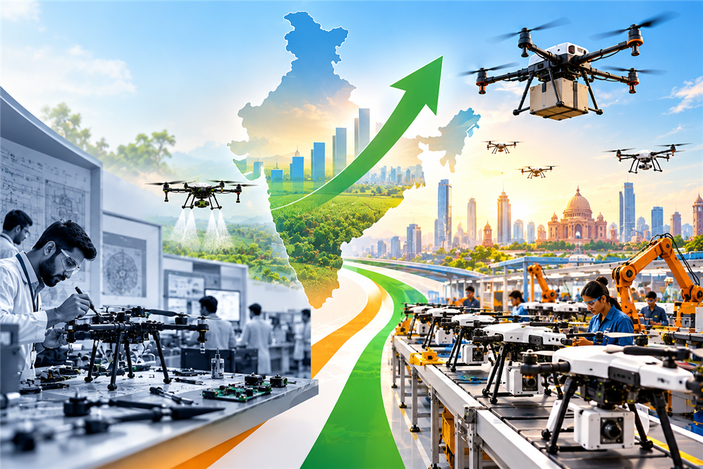 India’s Drone Sector Revenue Has Grown Roughly 50–65 Times Since 2021
