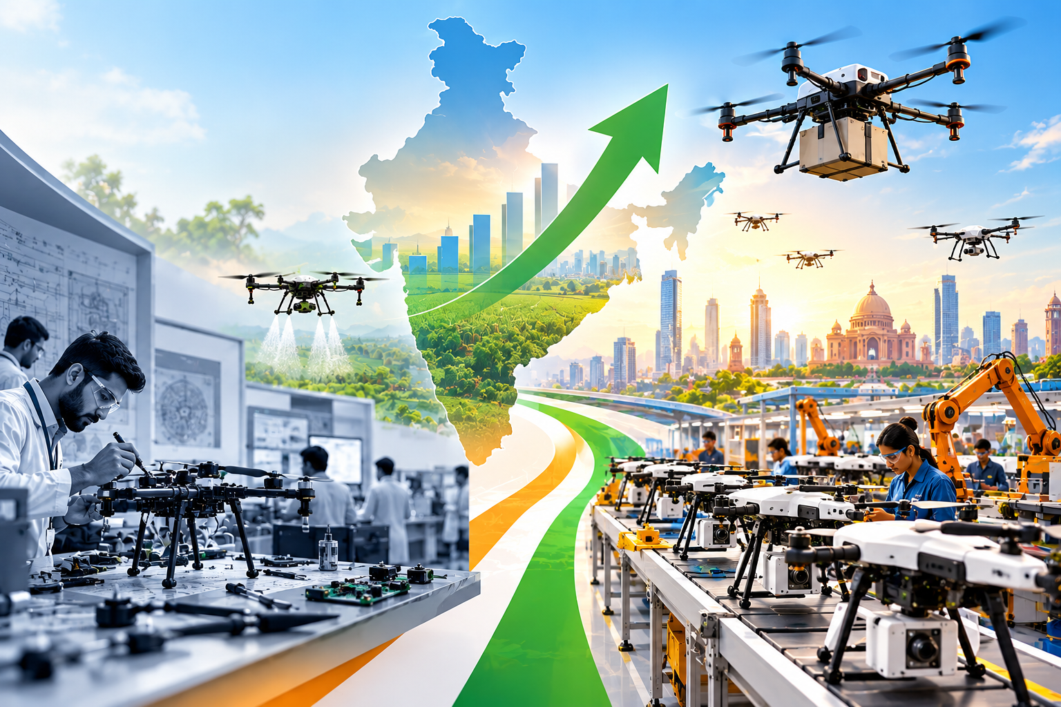 India’s Drone Sector Revenue Has Grown Roughly 50–65 Times Since 2021
