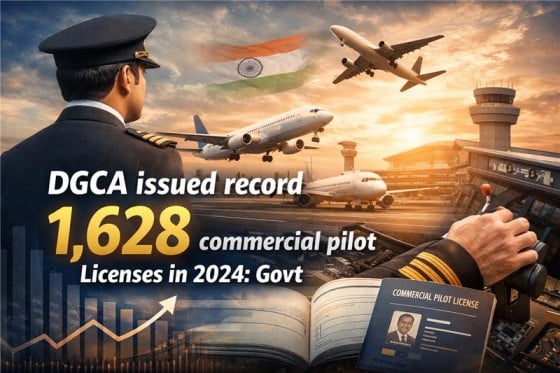 DGCA issued record 1,628 commercial pilot licenses in 2024: Govt