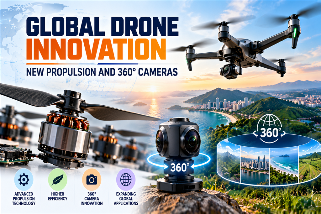 Global Drone Innovation: New Propulsion and 360° Cameras